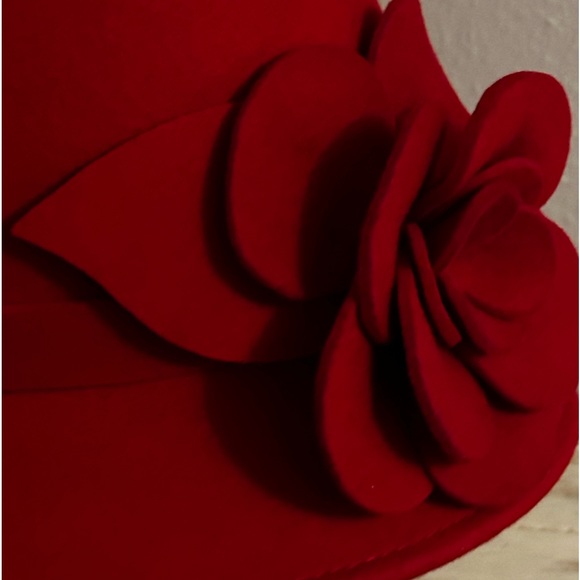 Vintage Betmar Red Wool Hat With Flower Women’s - Picture 4 of 15